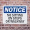 Signmission No Sitting On Steps Or Walkway, 10 in W x Rectangle, Plastic OS-2PACK-NS-P-710-L-14796 - alternate 2